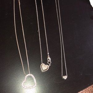 Set of 3 heart necklaces